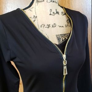 BLACK Zipper Front Dress